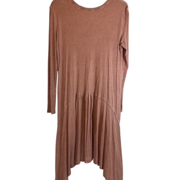 Easel L Boho Lagenlook Dress Asymmetrical Hem Slouchy Minimalist Beach - Picture 3 of 11